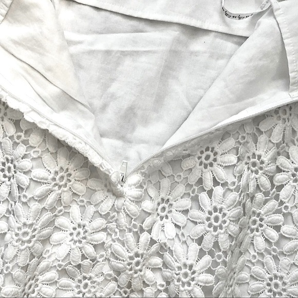 LILLY PULITZER White Strapless Lace Dress With Organza Ribbon Detail Sz 8 - Picture 6 of 10